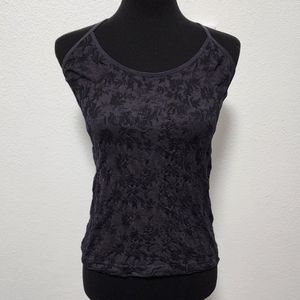 Anthropologie Black Lace Strappy Stretch Tank Top